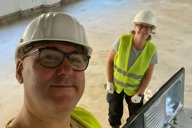 Robert and Debbie Coulson - Coulsy Joinery team working on site