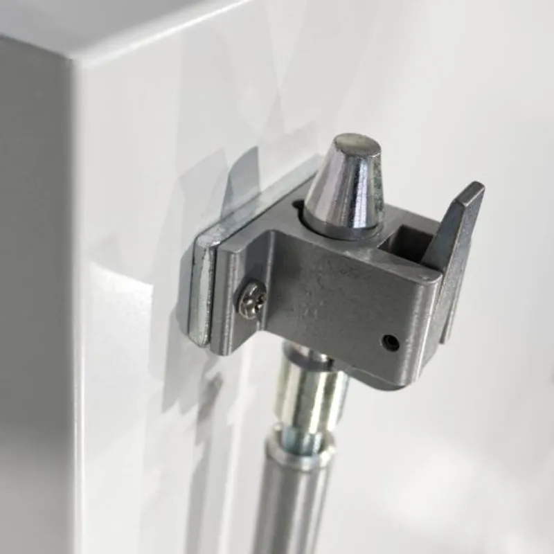 Top shoot bolt locking system on steel fire exit door for added security 