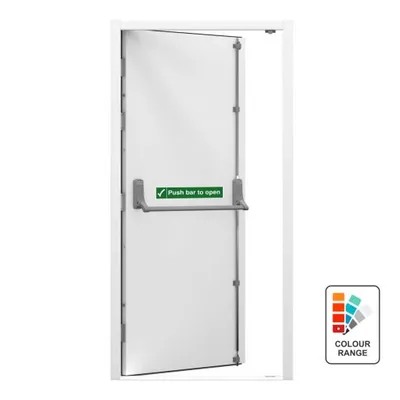 Steel fire exit and fire escape doors