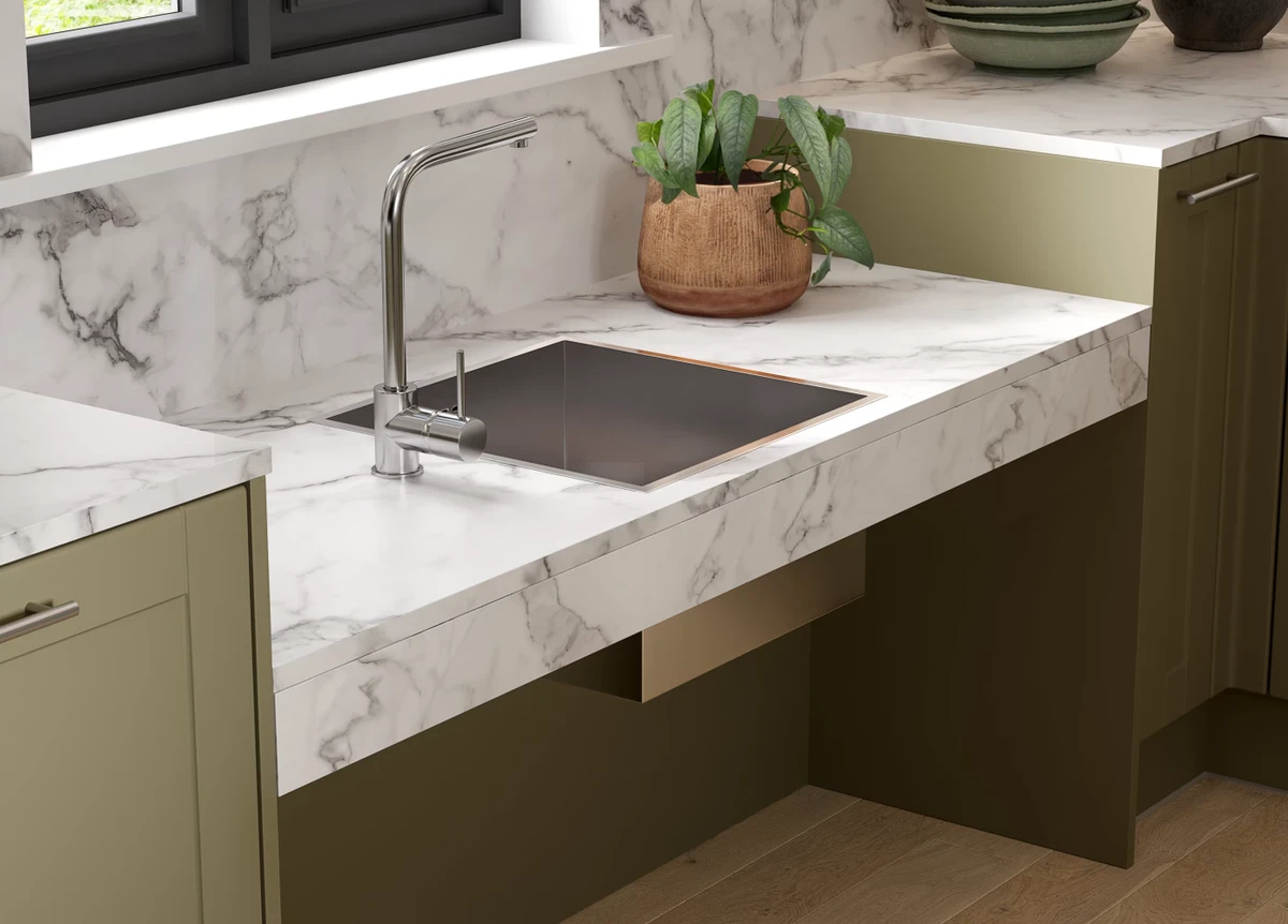 Accessible sink with under-counter clearance for seated use — ideal for wheelchair access 
