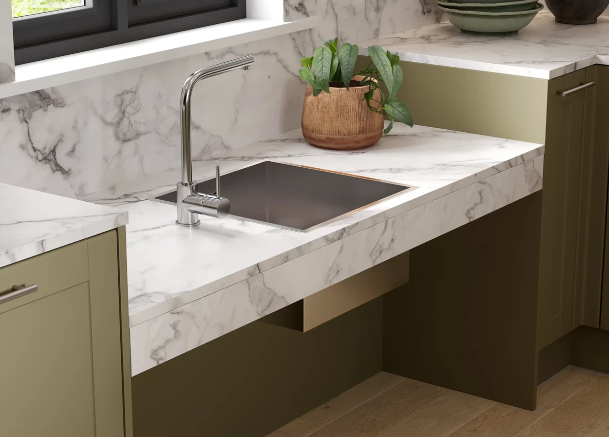 Accessible sink with under-counter clearance for seated use — ideal for wheelchair access