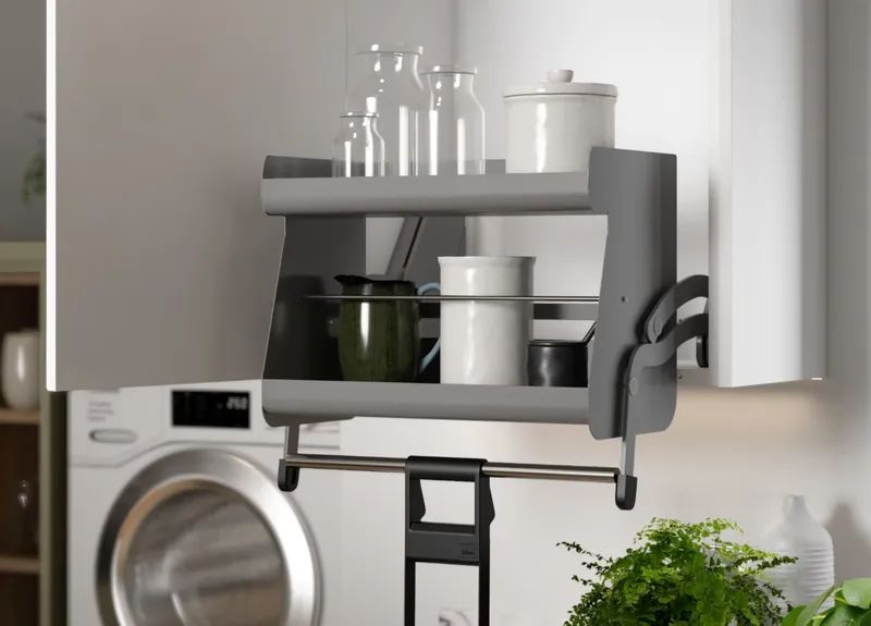 Pull-out kitchen storage unit for easy access and organisation 