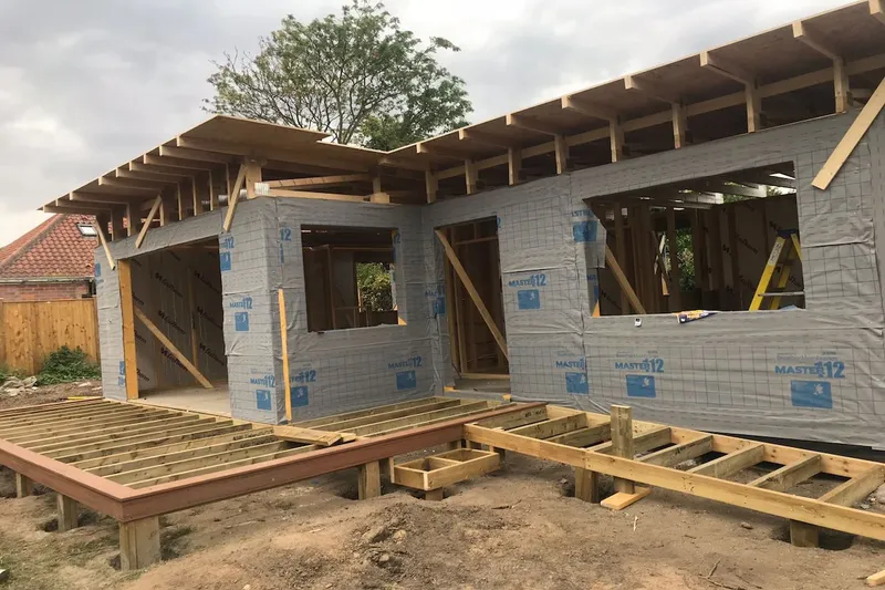 Garden office annex under construction by Coulsy Joinery 