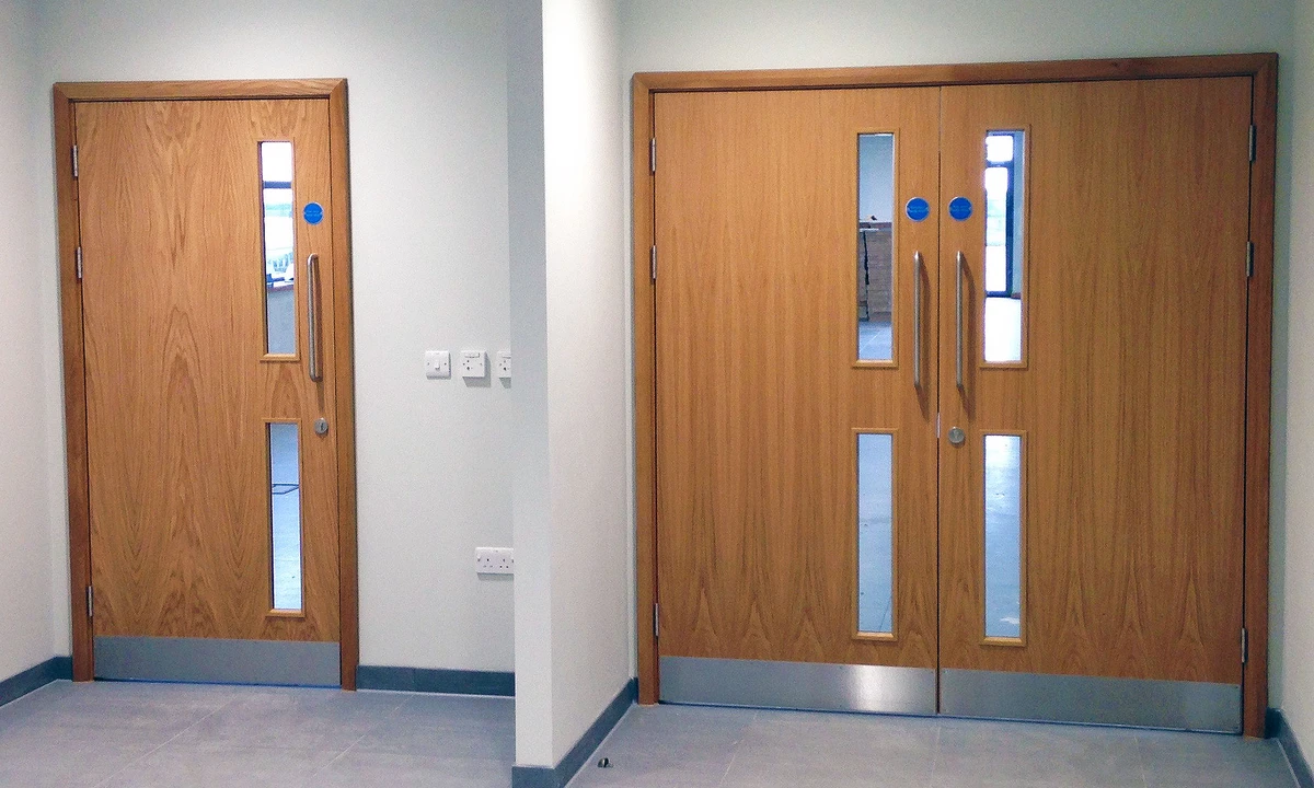 Commercial-grade fire door set with professional fitting 