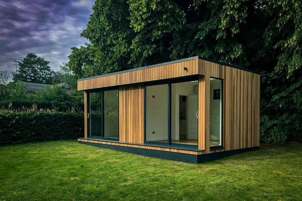 Compact timber garden office built by Coulsy Joinery Barwick In Elmet