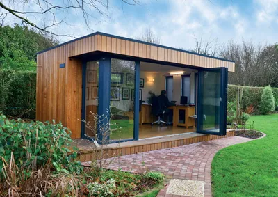 Timber-framed garden office installation in York