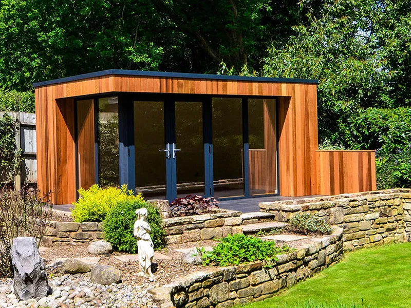 Modern insulated timber garden room construction 