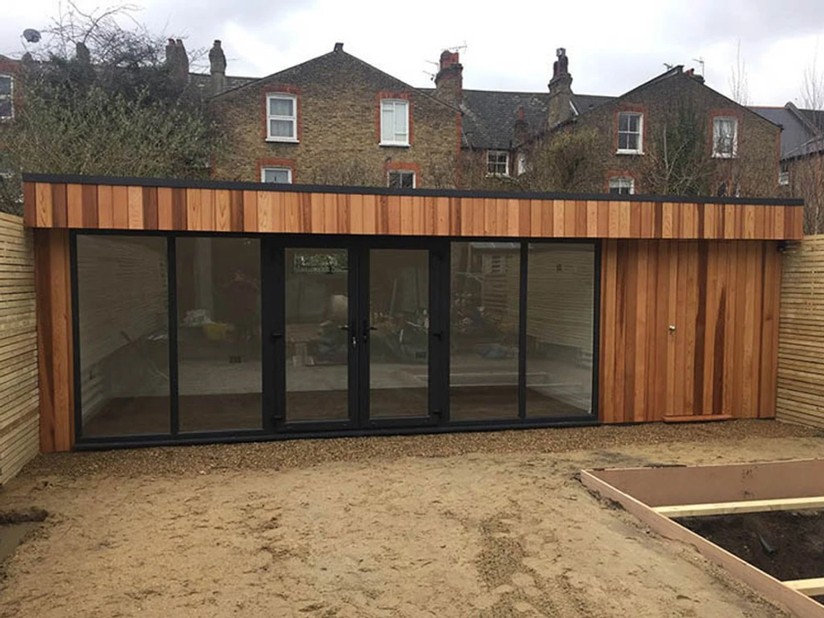 Compact timber garden room built by Coulsy Joinery 