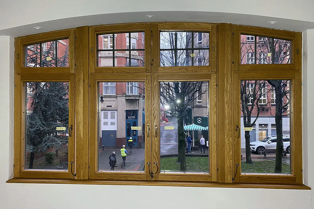 Heritage oak window restored with original features in Tadcaster 