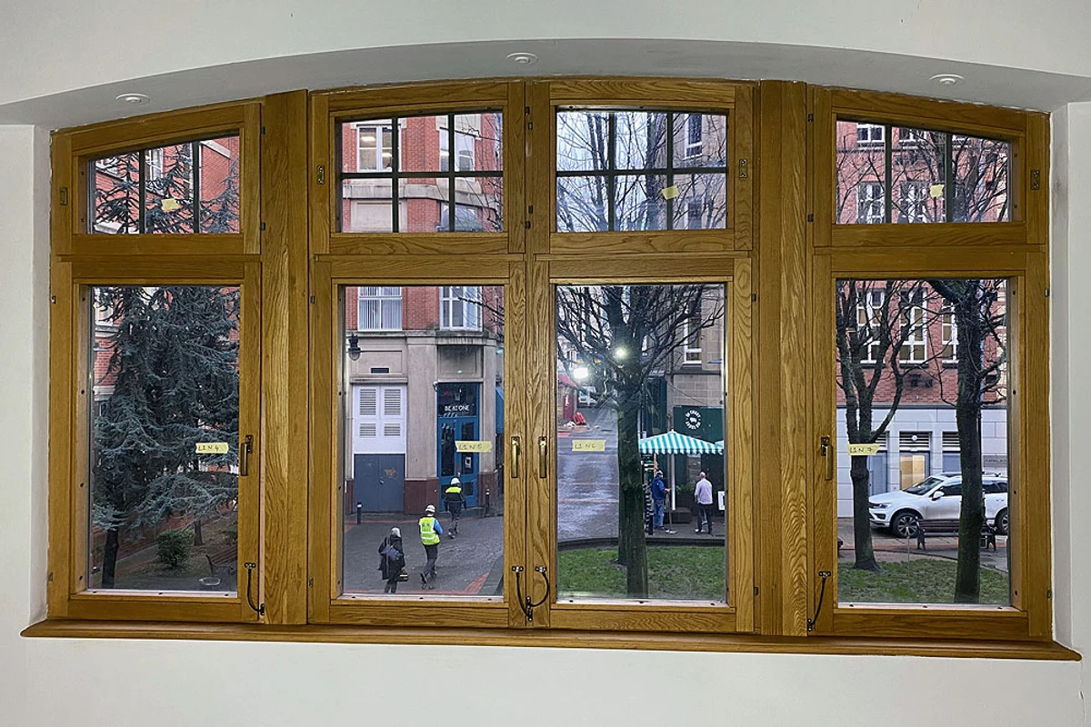 Heritage oak window restored with original features 
