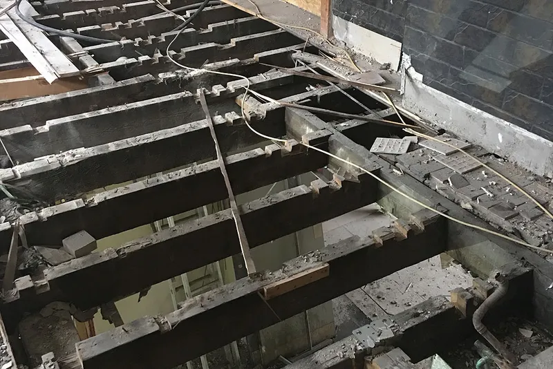 Repaired joists in a period property floor structure  in Boston Spa